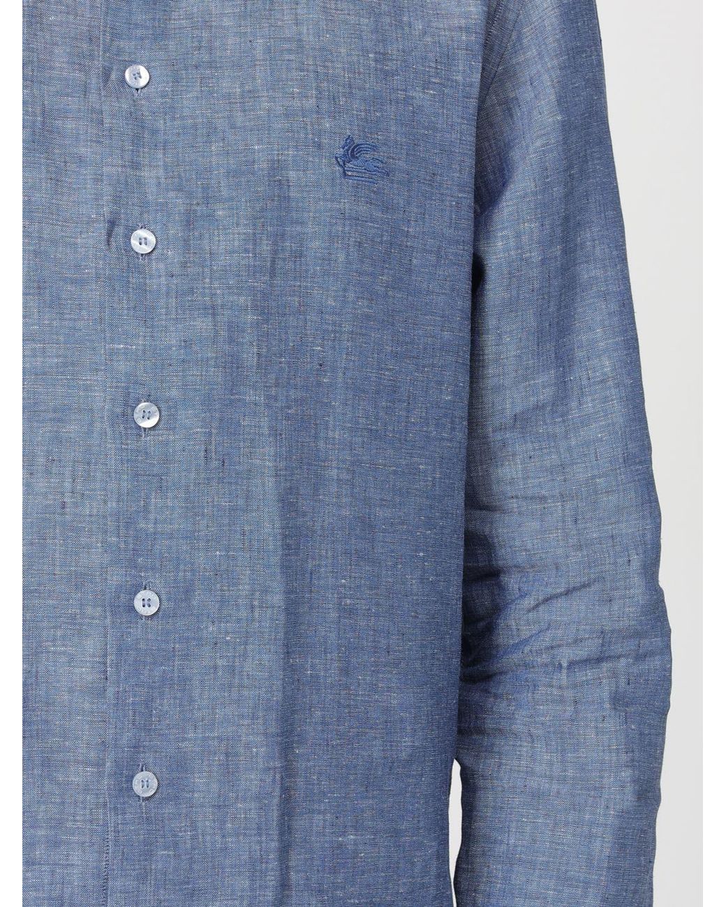 Etro Blue Linen Shirt for men