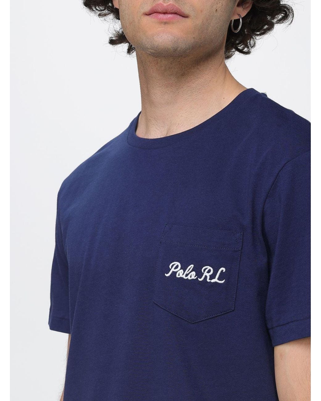 Polo Ralph Lauren Blue Cotton T-Shirt With Teddy Print for men