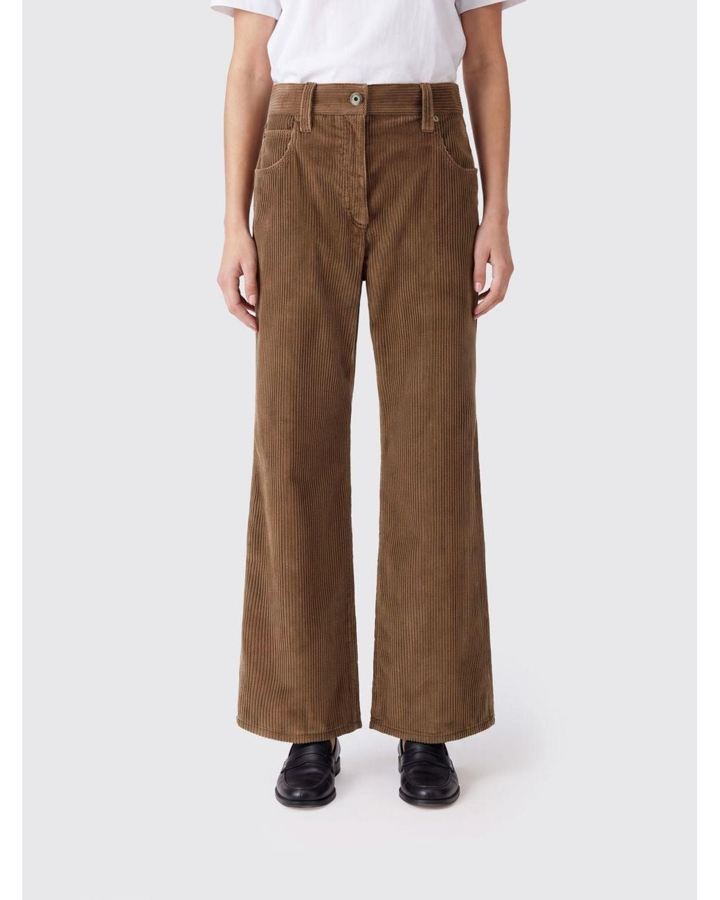 Brunello Cucinelli Brown Flared Corduroy Trousers