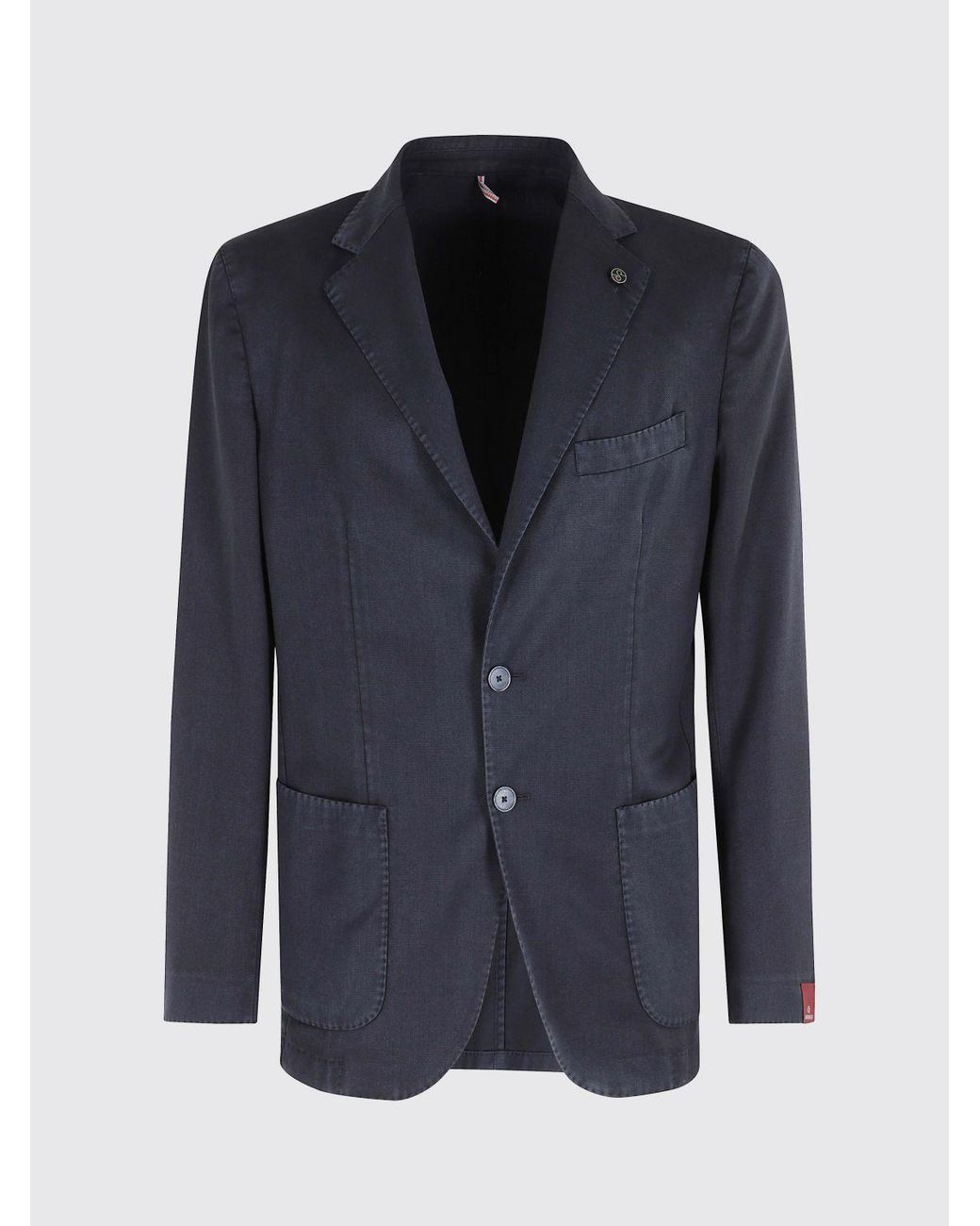 Santaniello Blue Virgin Wool Single-Breasted Blazer for men