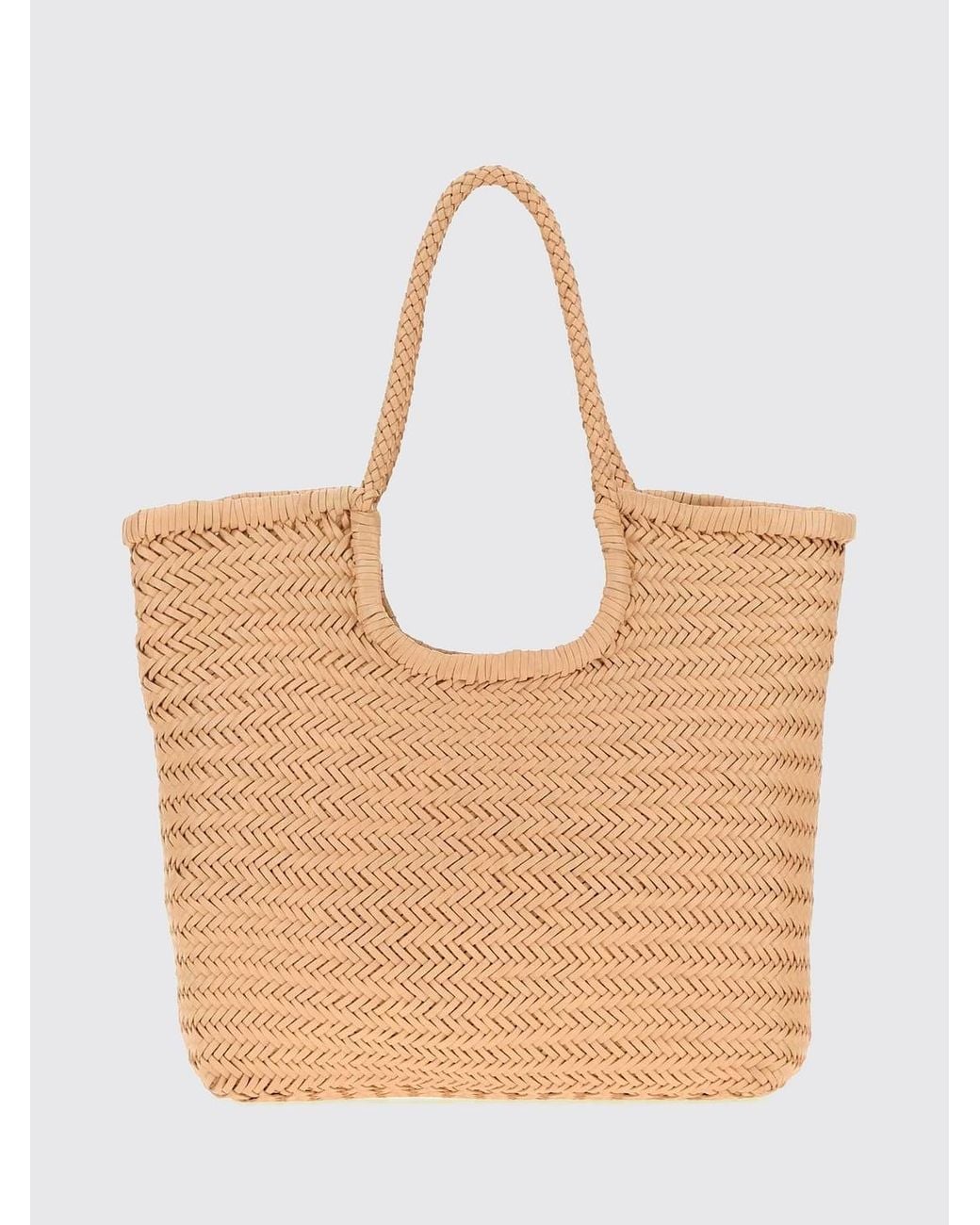Dragon Diffusion Natural Ns Diagonal Triple Jump Woven Buffalo Leather Tote Bag