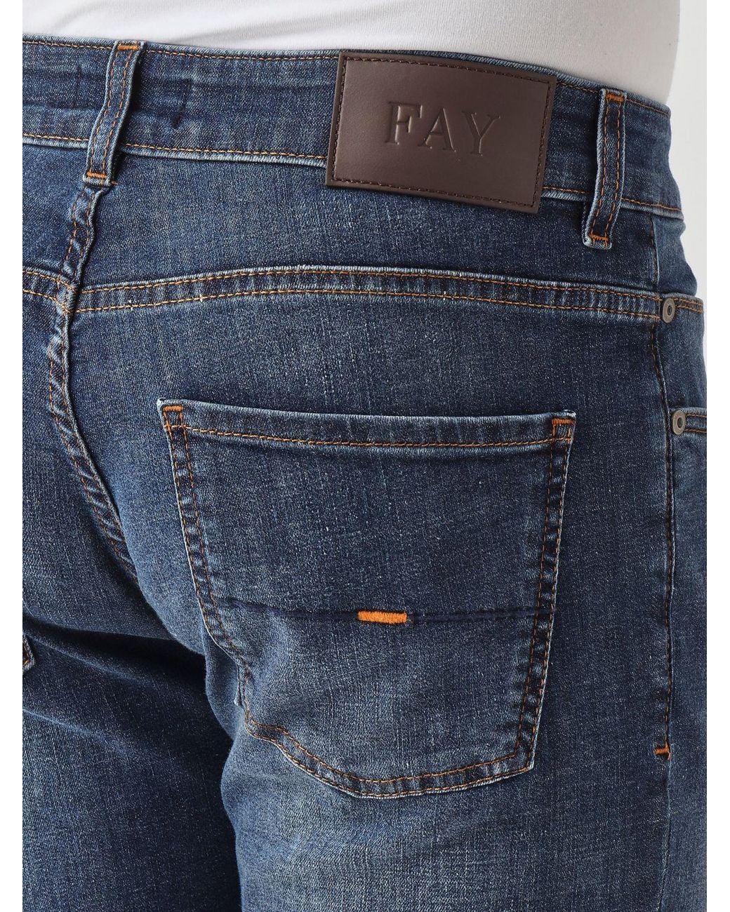 Fay Slim Fit Stretch-Denim-Jeans in Blue für Herren