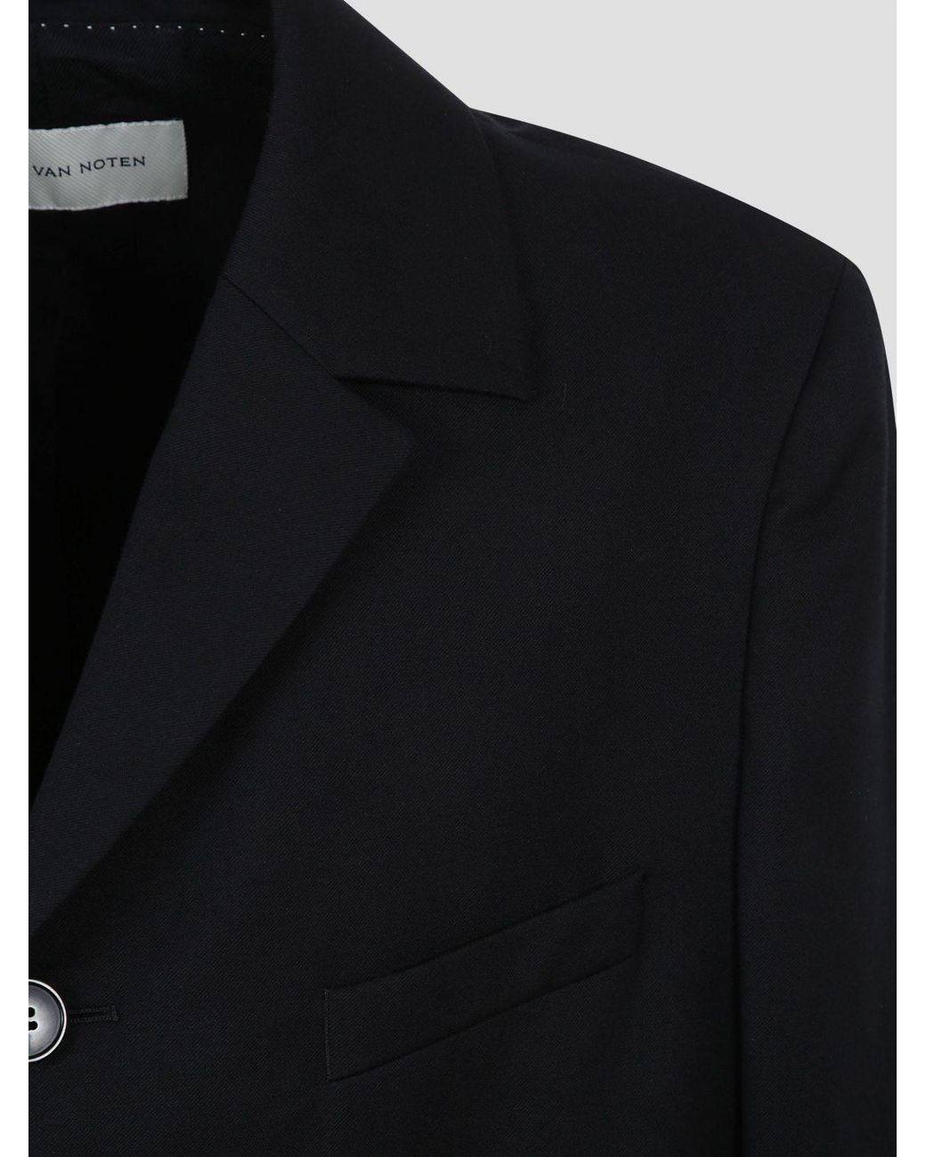 Dries Van Noten Blue Single-Breasted Cotton And Wool Blazer With Peak Lapels for men
