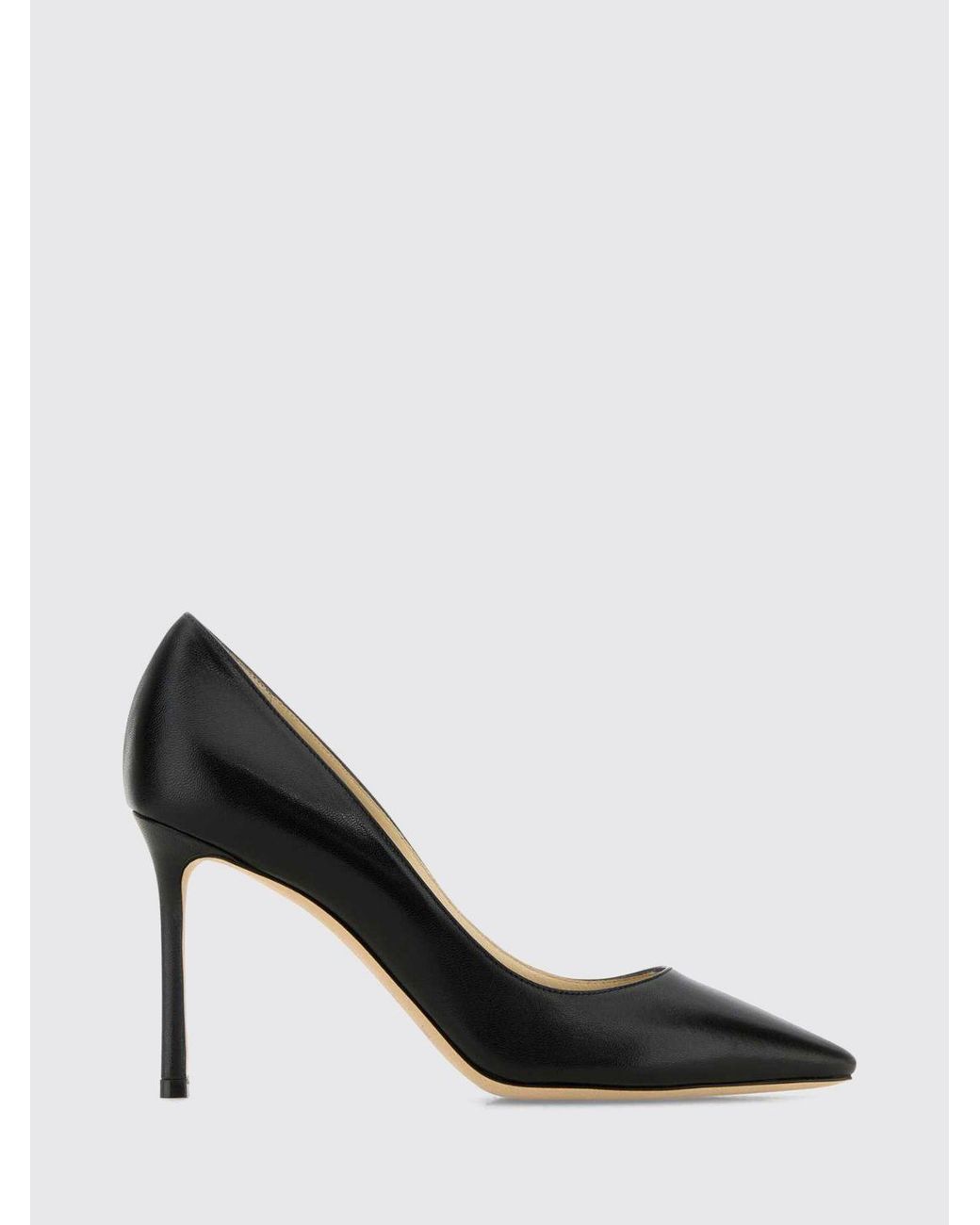 Jimmy Choo Black Romy Smooth Leather High-Heel Court Shoes With Almond Toe