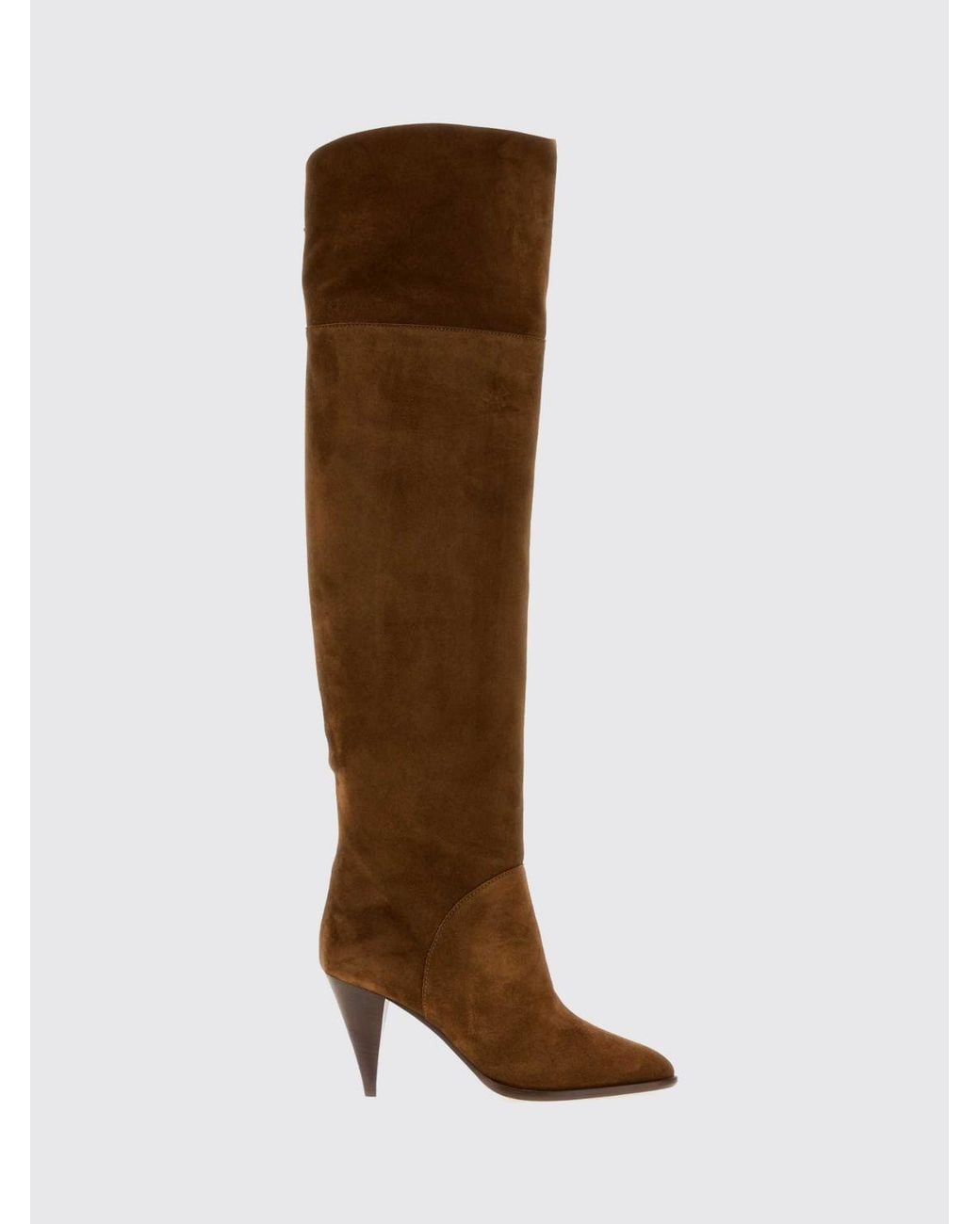 Casadei Brown Venus Nomad Suede Over-The-Knee Boots With Cone Heel
