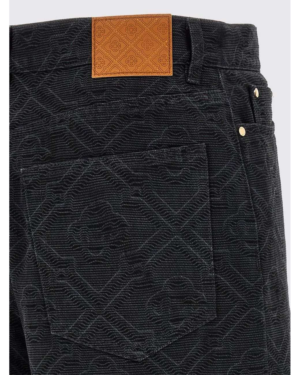 Casablanca Black Cotton Denim Shorts for men
