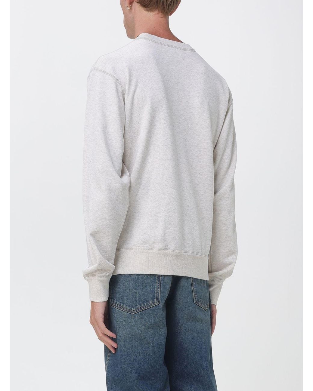 Isabel Marant Gray Relaxed Fit Crewneck Sweatshirt With Contrast Logo for men
