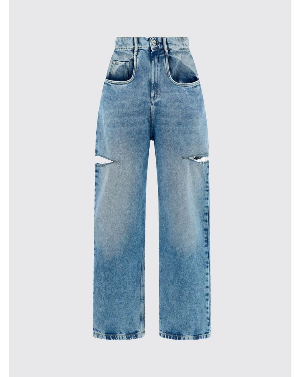 Maison Margiela Blue High-Waisted Wide-Leg Jeans