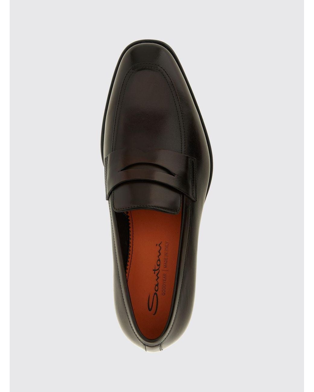Santoni White Smooth Calfskin Penny Loafers With Raised Tray Detail for men