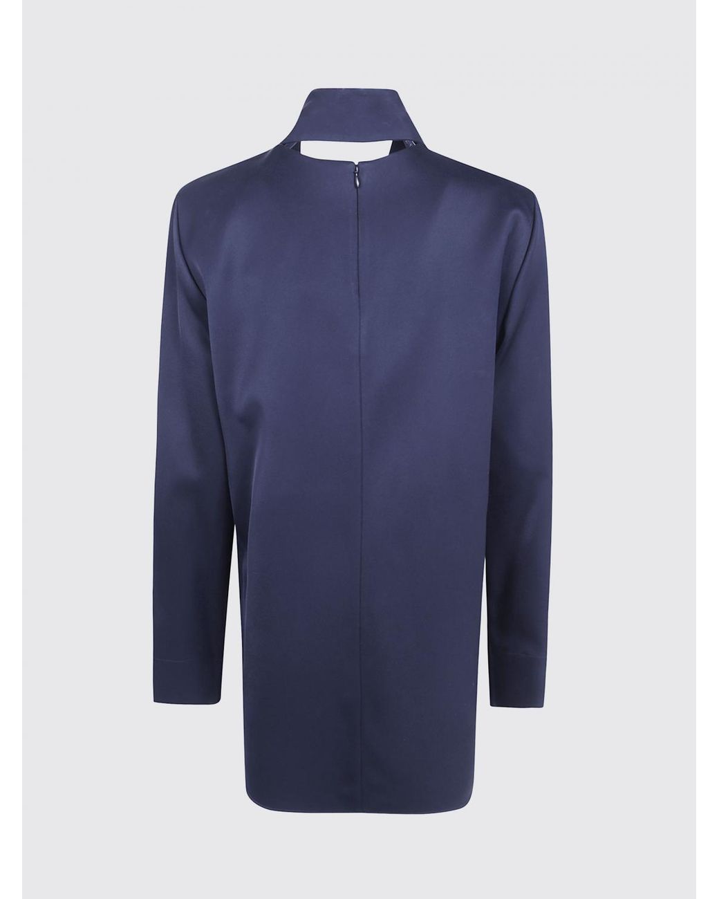 Totême Blue Sustainable Viscose Mini Tunic With Long Sleeves And Waist Belt