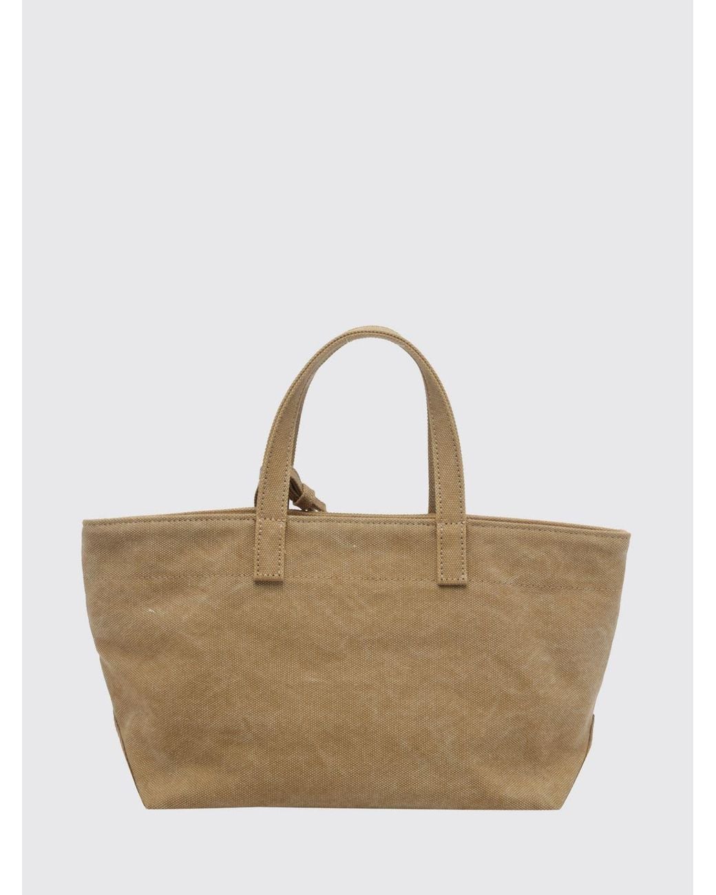 A.P.C. Natural Le Drummer Cotton Canvas Handbag With Embroidered Logo And Zip Closure