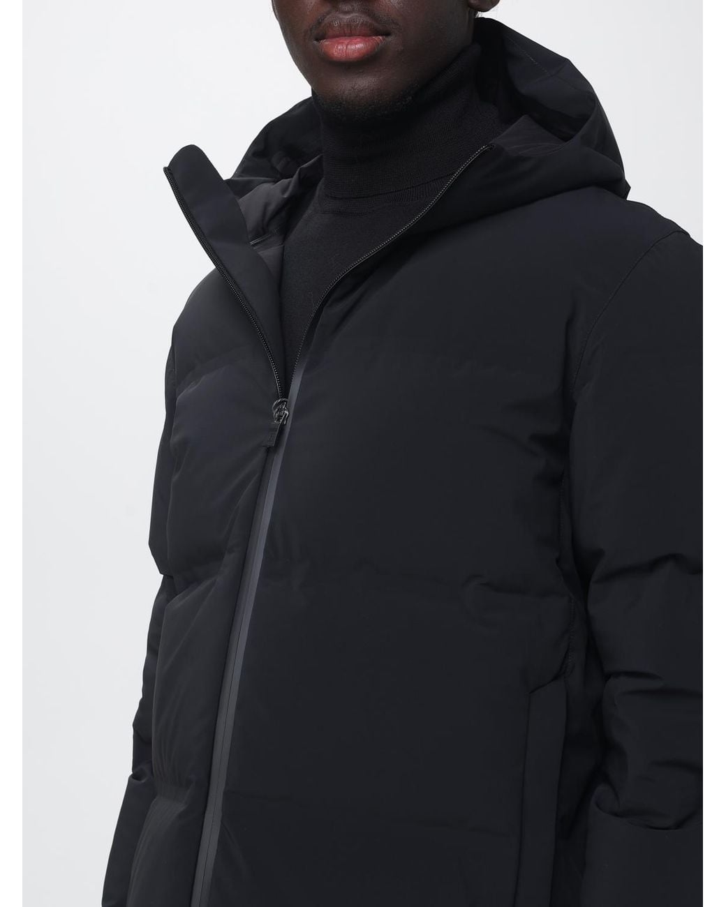 Herno Blue New Impact Quilted Water-Repellent Hooded Down Jacket for men