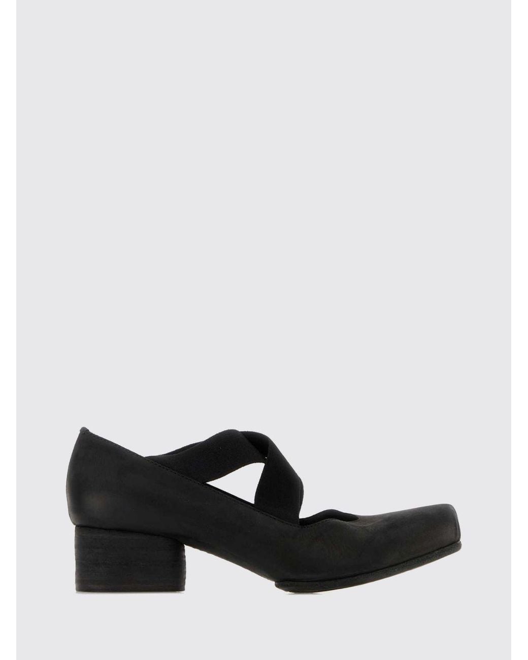 Uma Wang White Smooth Calfskin Mary Jane Flats With Square Toe