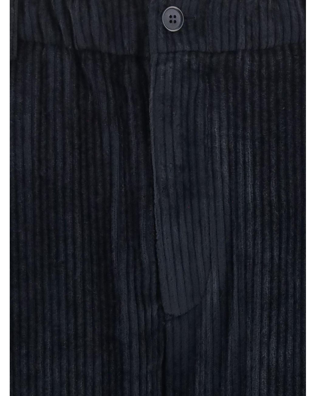 Giorgio Armani Blue Wide-Leg Corduroy Trousers With Flap Pockets for men