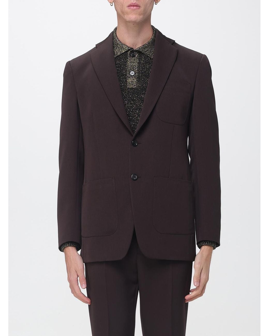 Marni Blue Single-Breasted Pure Virgin Wool Blazer With Patch Pockets for men