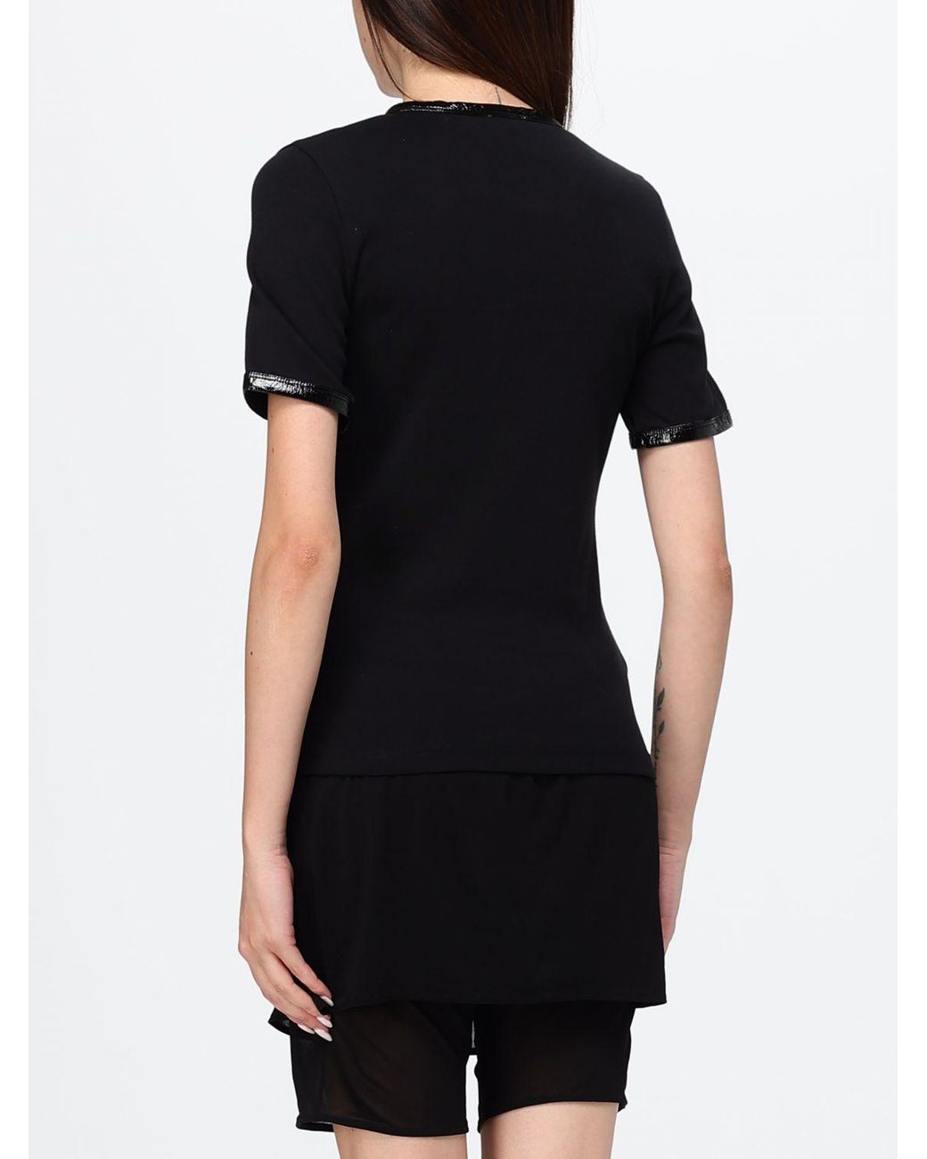 Courreges Black CourrÈ Ges Short-Sleeved Jersey Crewneck T-Shirt