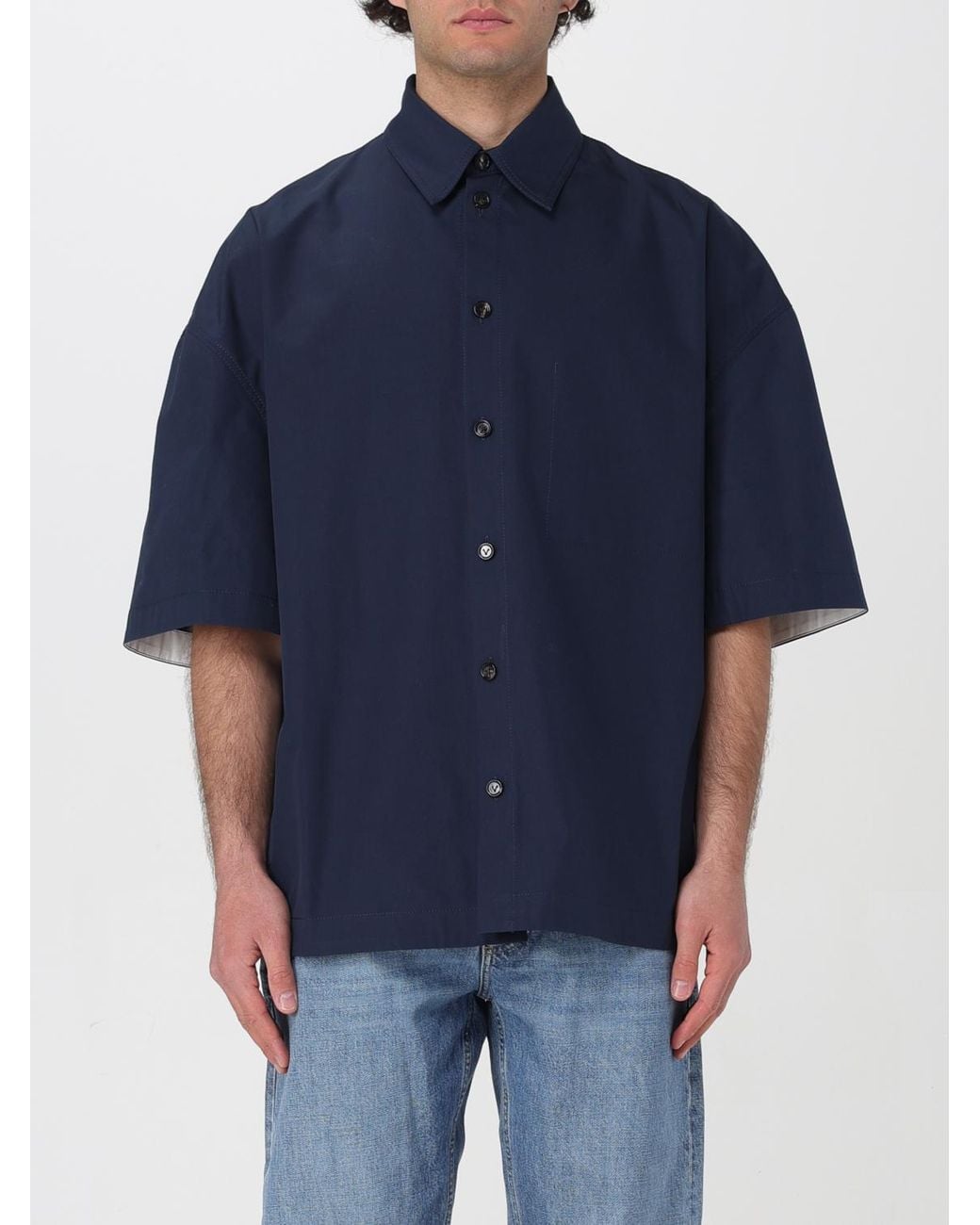 Bottega Veneta Blue Compact Cotton Shirt for men