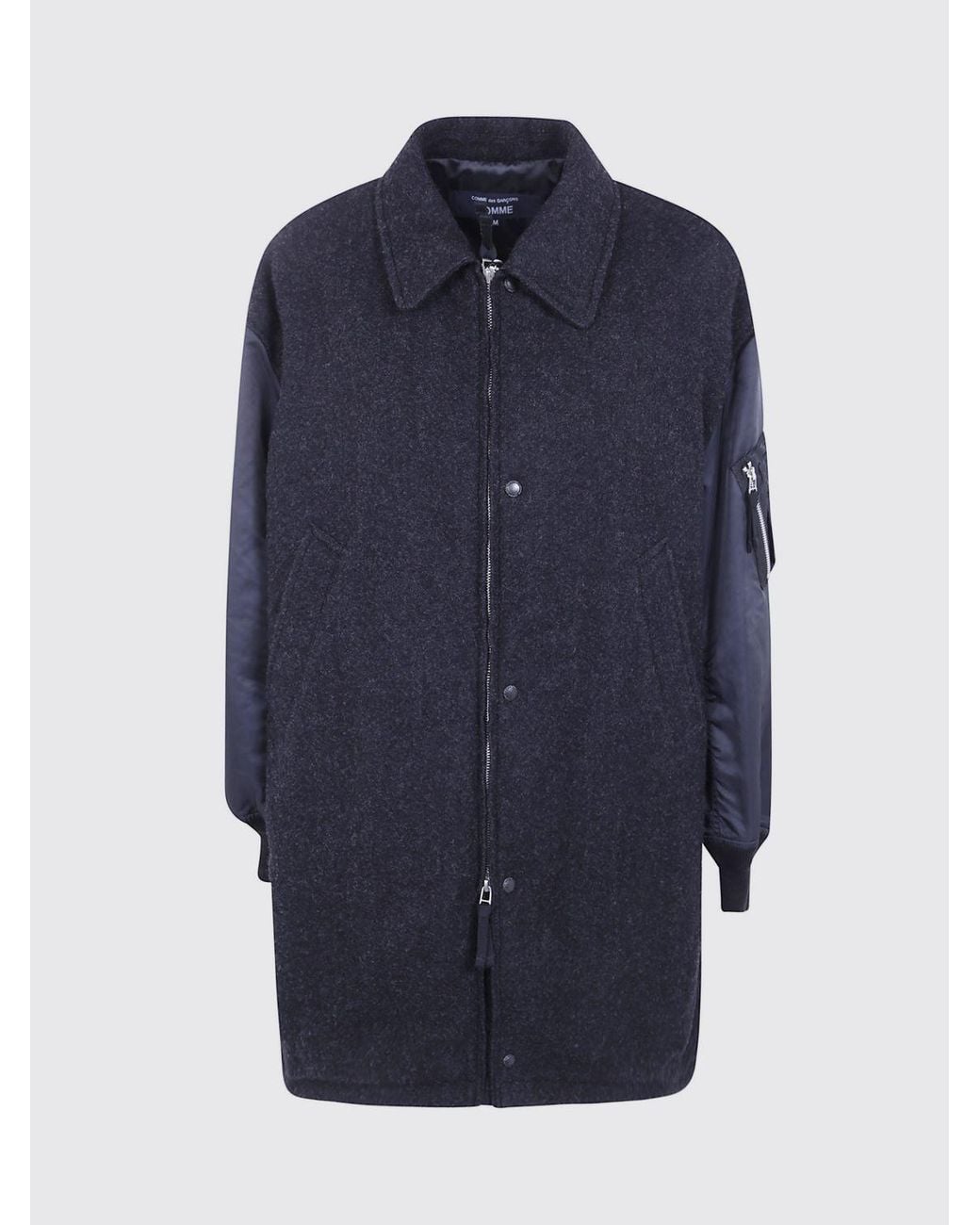 Comme des Garçons Blue Comme Des GarÇ Ons Homme Plus Wool Bomber Jacket With Zip Closure And Logo for men