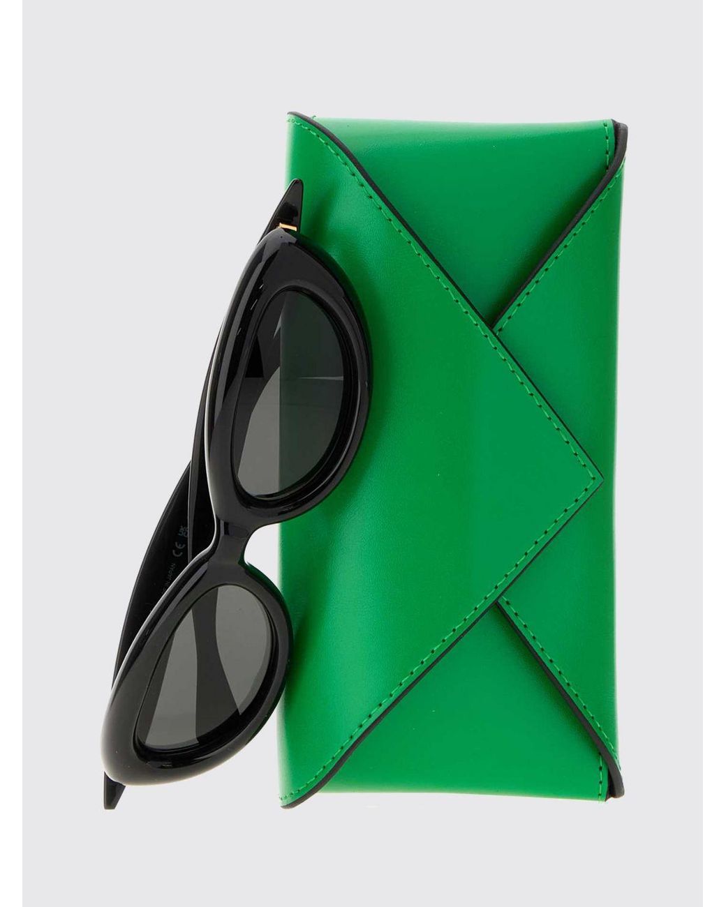Bottega Veneta White Sardine Cat-Eye Sunglasses With Oval Tortoiseshell Frame
