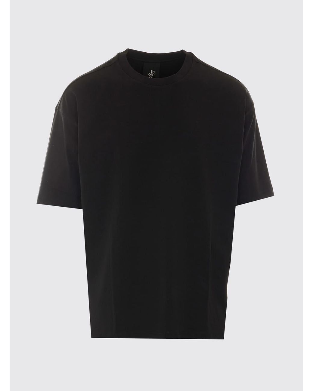Thom Krom Black Relaxed Fit Cotton And Modal T-Shirt With Dropped Shoulders for men