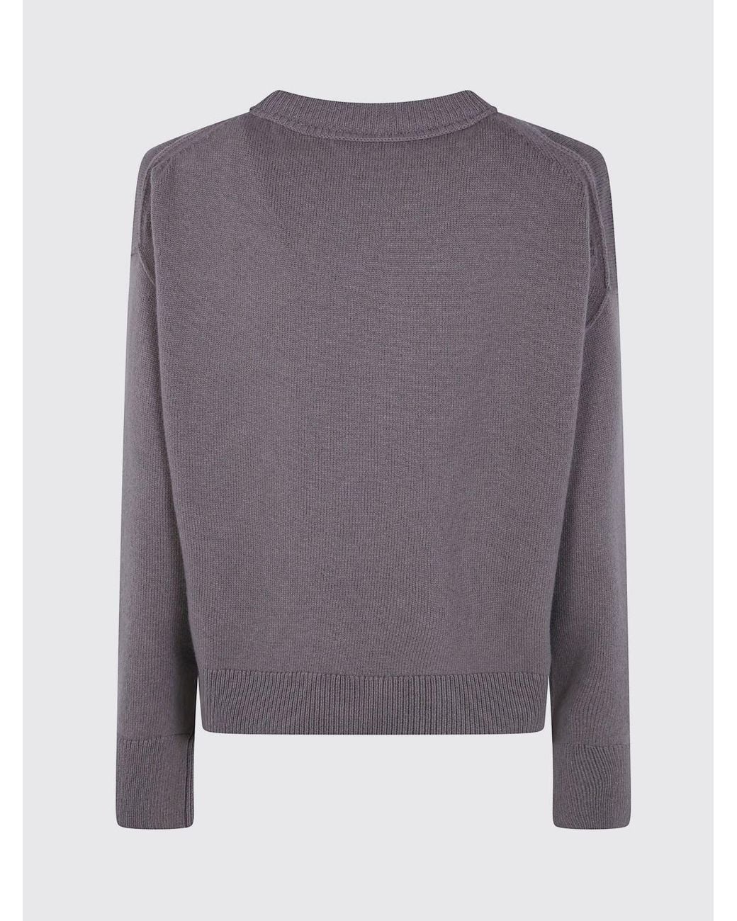 Mrz Purple Dropped Shoulder Virgin Wool And Cashmere Crewneck Jumper