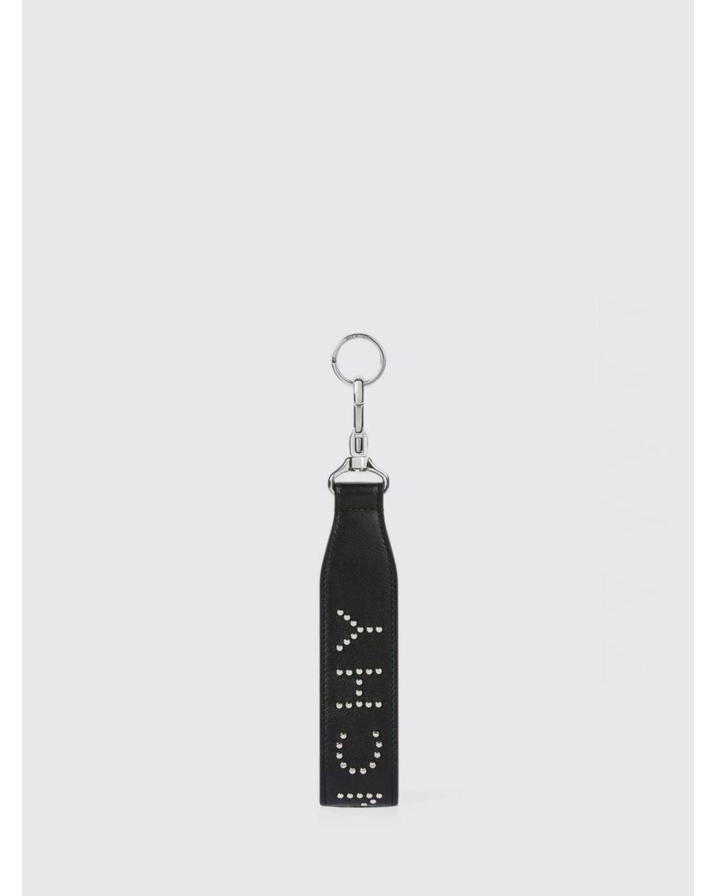 Givenchy White Cargo Leather And Metal Keychain With Studded Logo for men