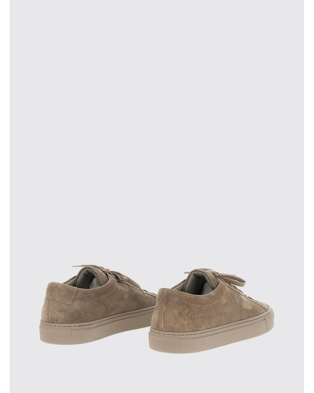 Common Projects Brown Achilles Premium Suede Low-Top Sneakers With Printed Logo for men