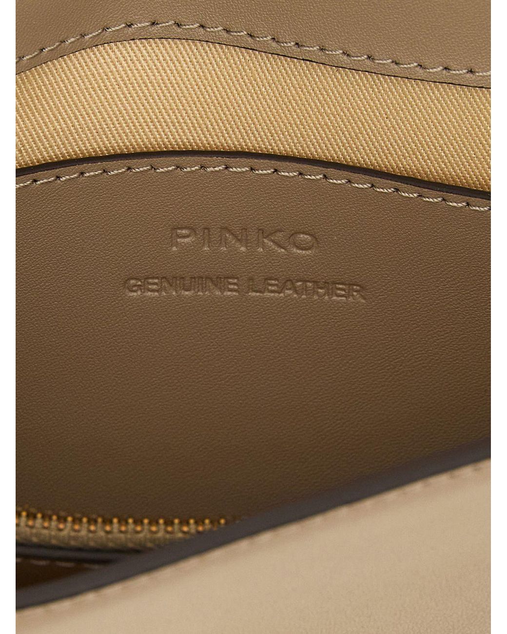 Pinko Natural Love Bag One Studded Leather Mini Crossbody Bag With Logo