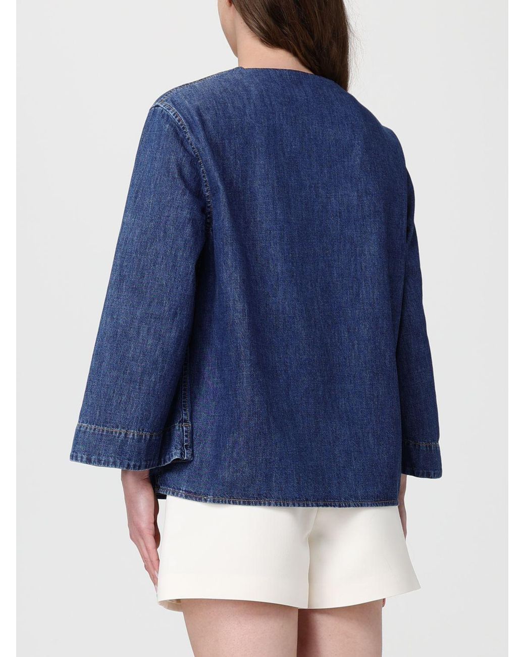 Valentino Blue Cotton Denim Blouse