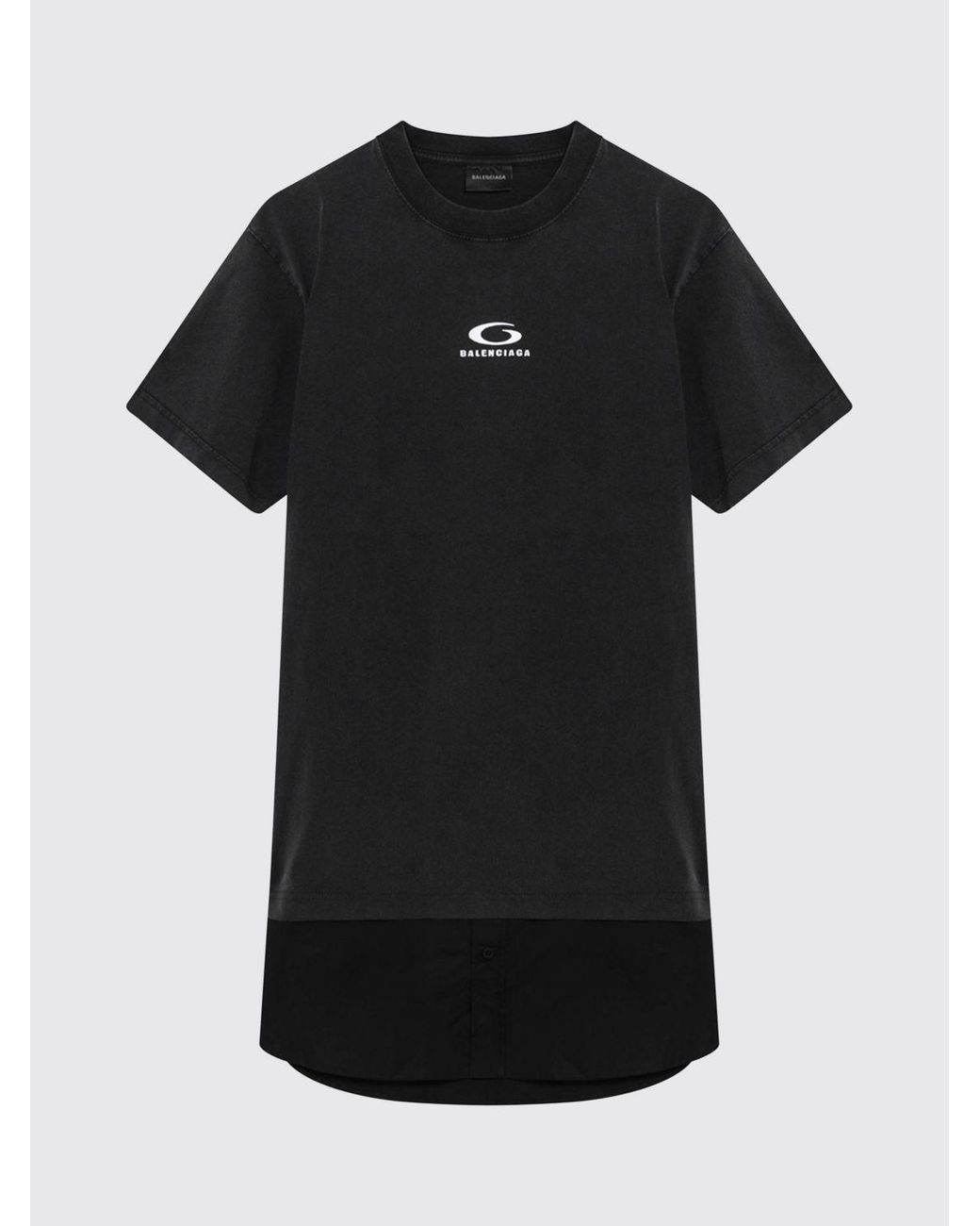 Balenciaga Black Cotton Crew Neck T-Shirt