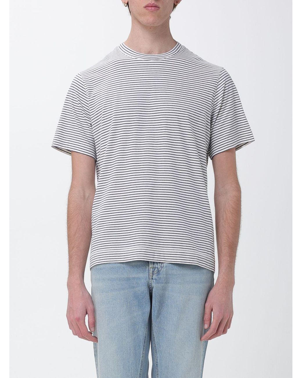 Circolo 1901 Gray Striped Cotton T-Shirt for men