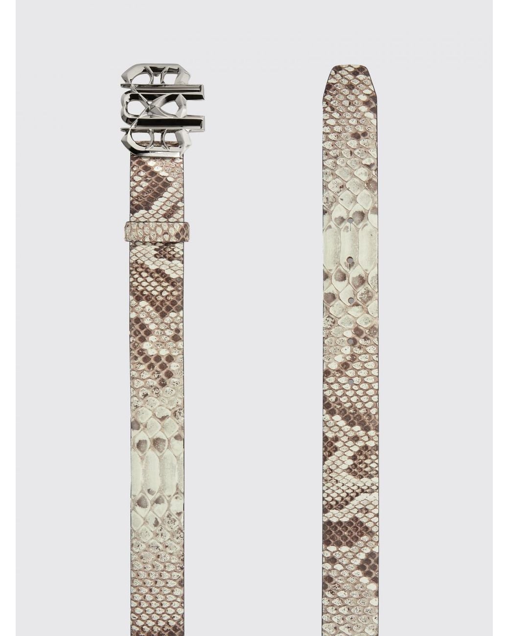 Cinturón De Piel De Serpiente Con Estampado De Pitón Y Hebilla Con Monograma Philipp Plein de color White
