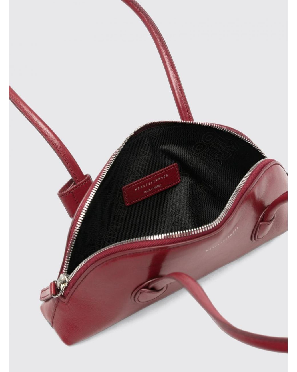 MARGE SHERWOOD Red Bessette Half-Moon Shoulder Bag