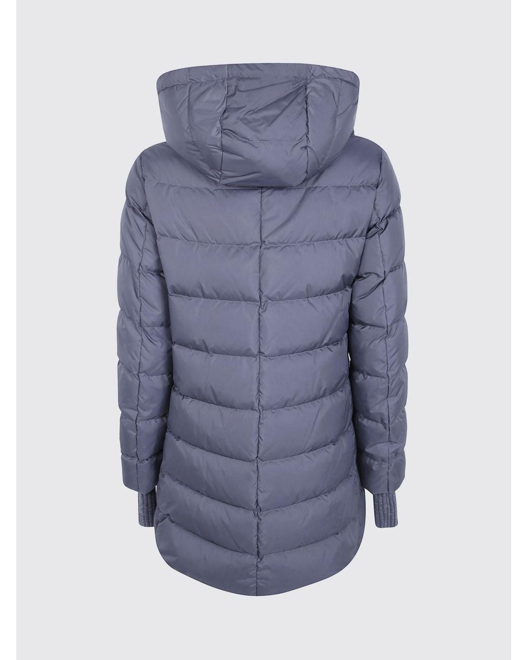Herno Blue A-Shape Short Water-Repellent Nylon Down Jacket With Hood