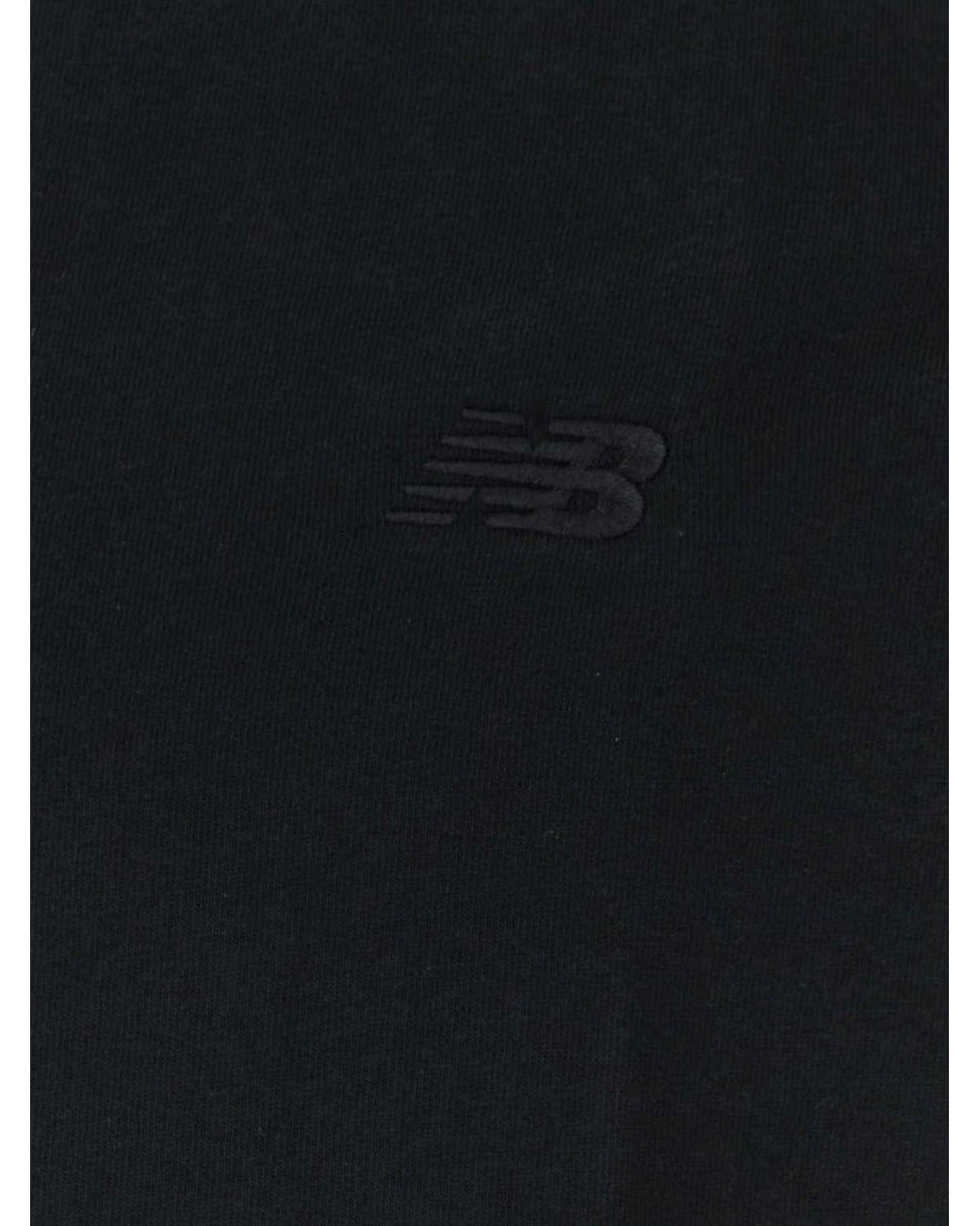 New Balance Blue Crewneck Cotton T-Shirt With A Tone-On-Tone Embroidered Logo for men