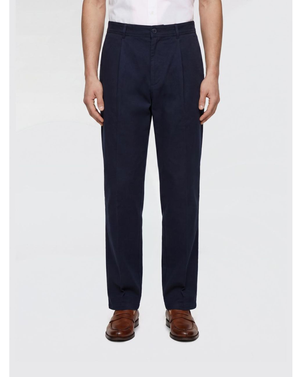 Valentino Blue Tailored Cotton Trousers for men