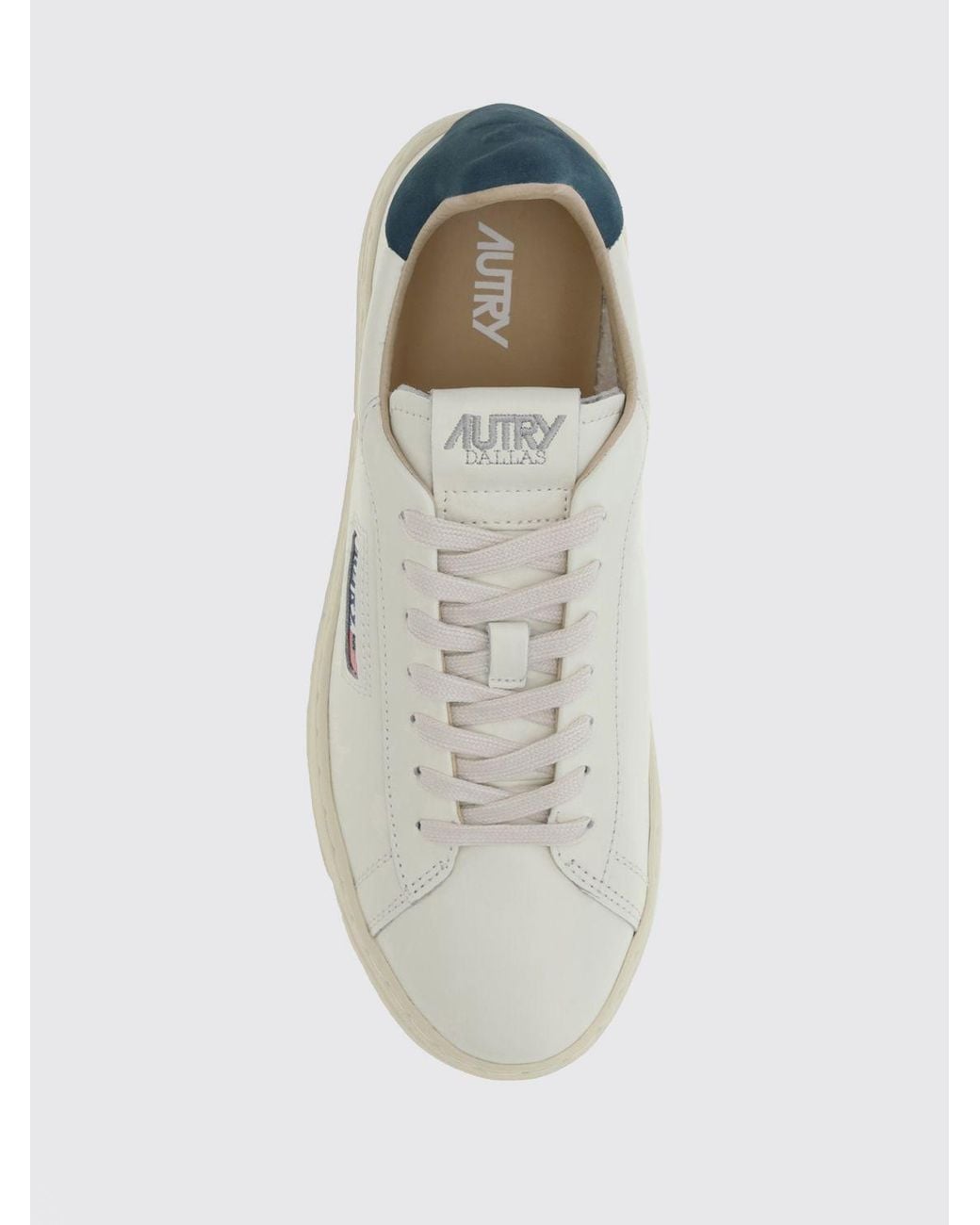 Autry Natural Dallas Low Bicolor Smooth Calfskin Sneakers With Logo for men