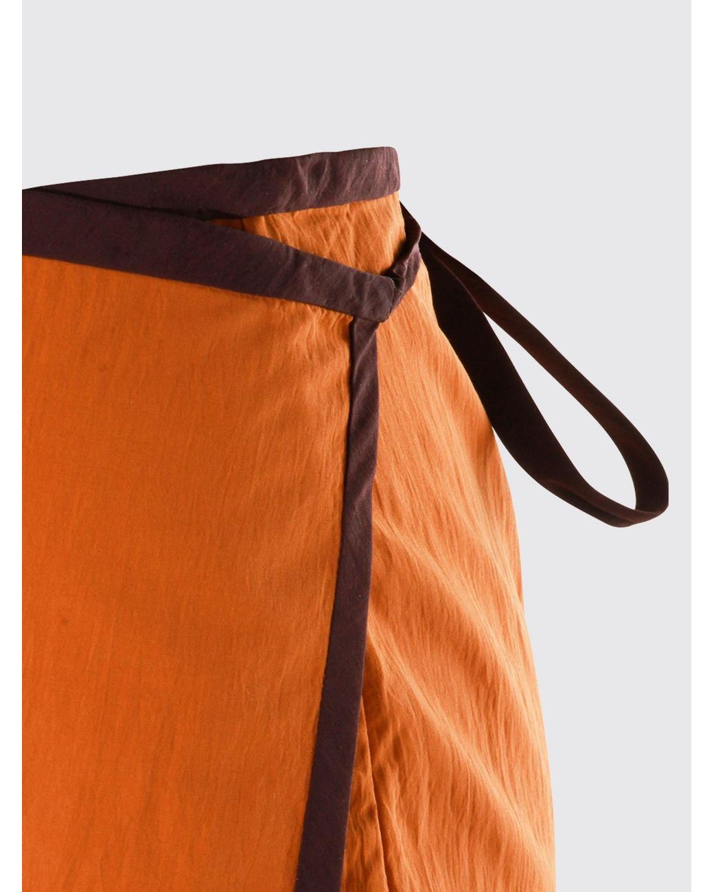 Saint Laurent Orange Polyamide Midi Skirt