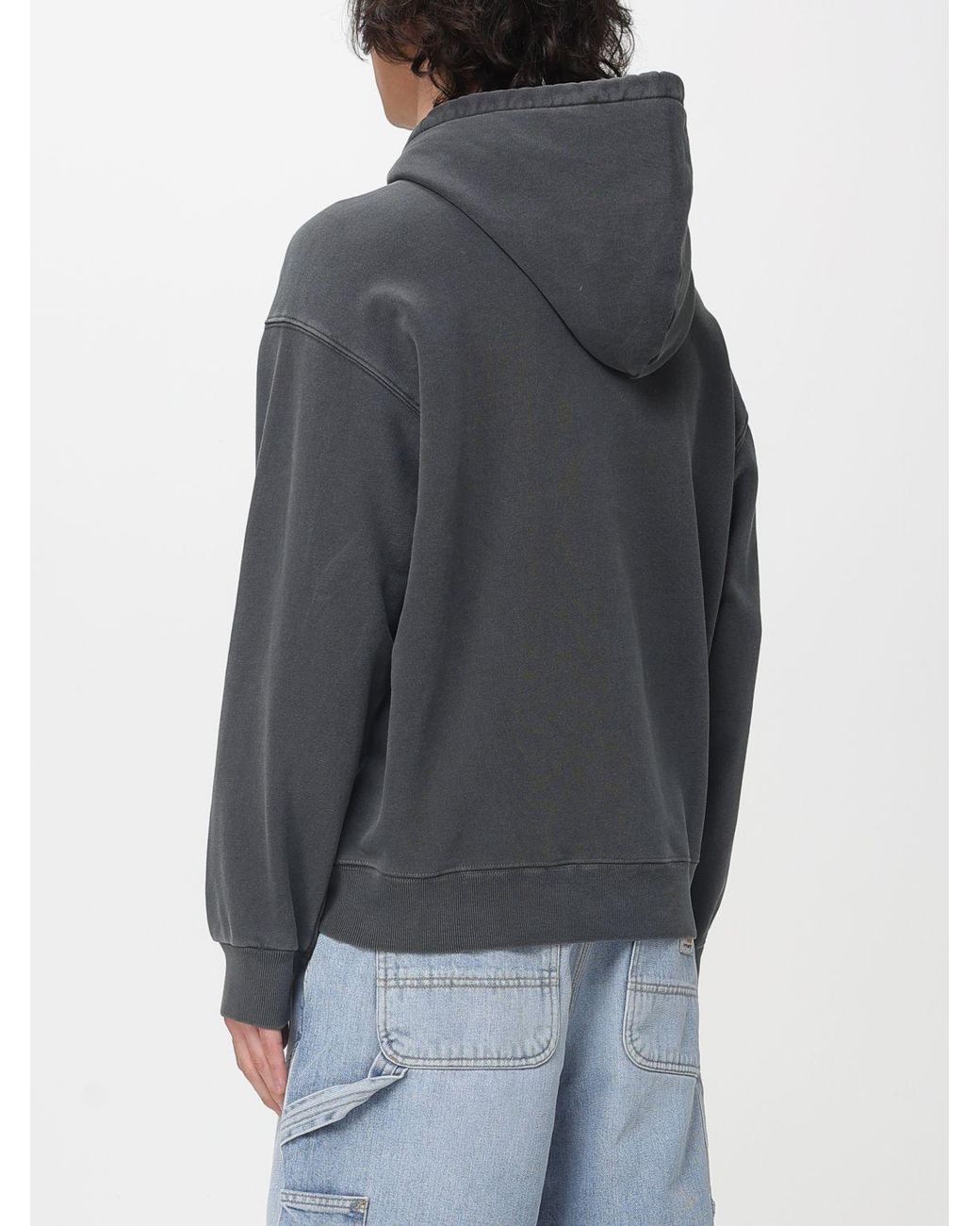 Carhartt Gray Cotton Logo Hoodie for men