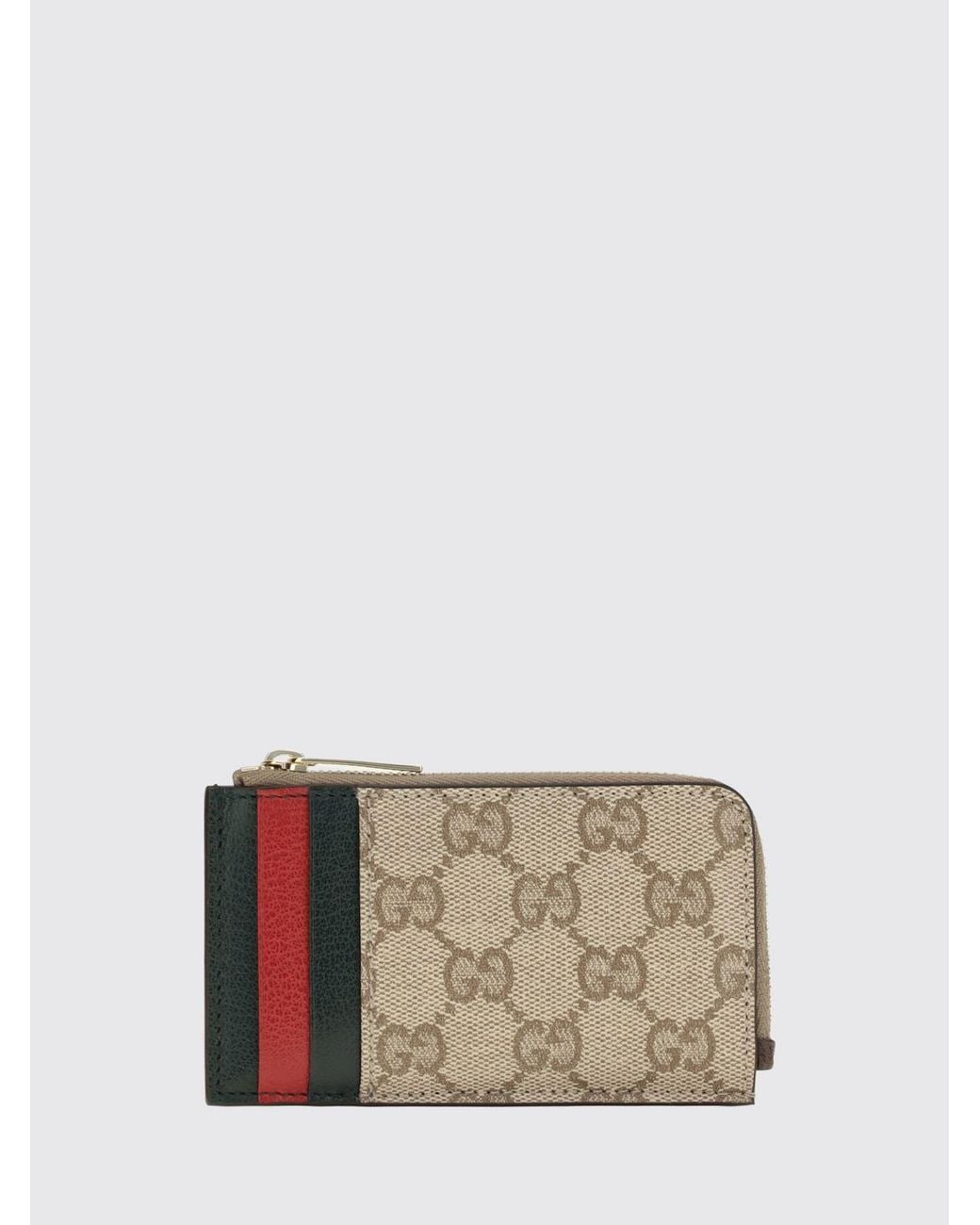 Gucci Multicolor Gg Supreme Canvas Wallet With Web Stripe And Zip Closure