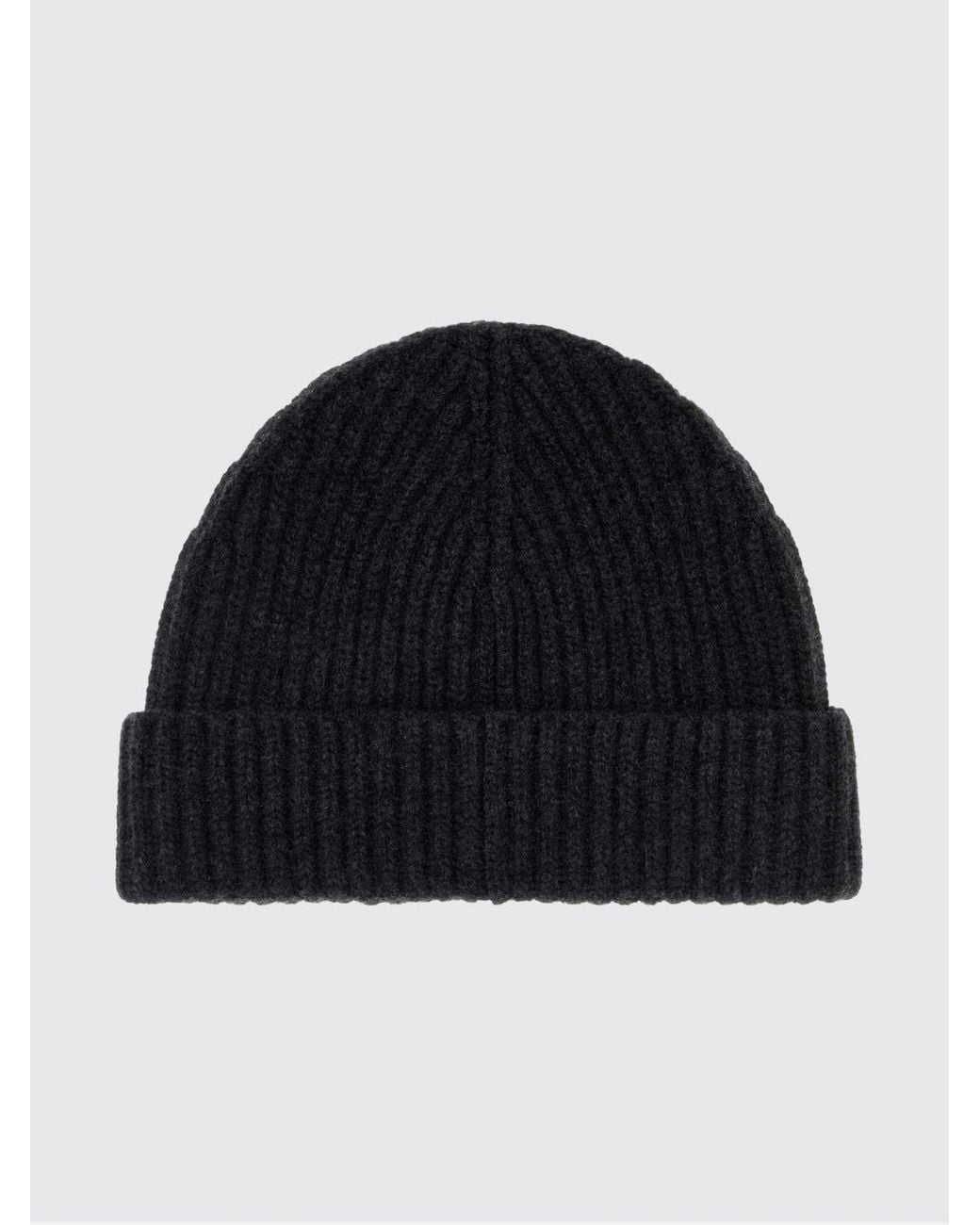 Loewe Blue Ribbed Pure Cashmere Beanie With Cuff And Logo Patch