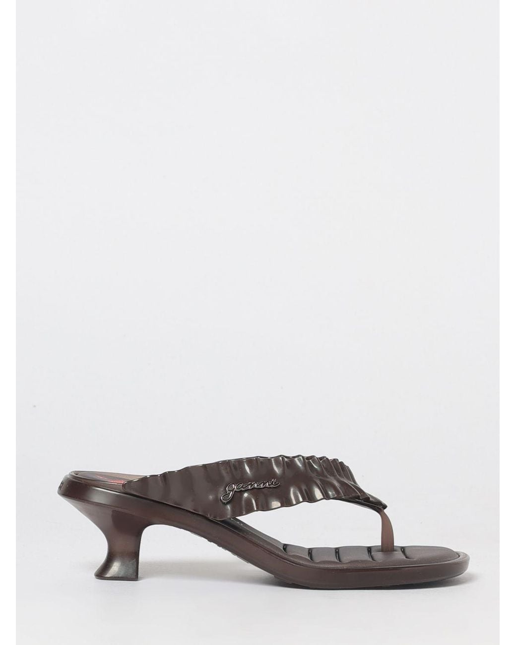 Melissa X Ganni Multicolor Ruched Pvc Thong Sandals With Low Heel