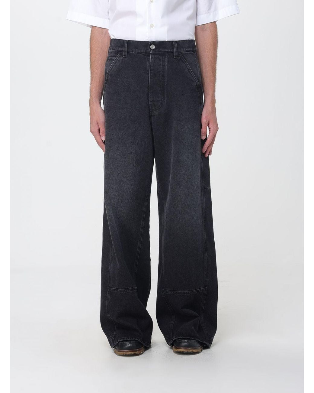 Marni Blue Mid-Rise Wide-Leg Cotton Denim Jeans With Button Fastening for men