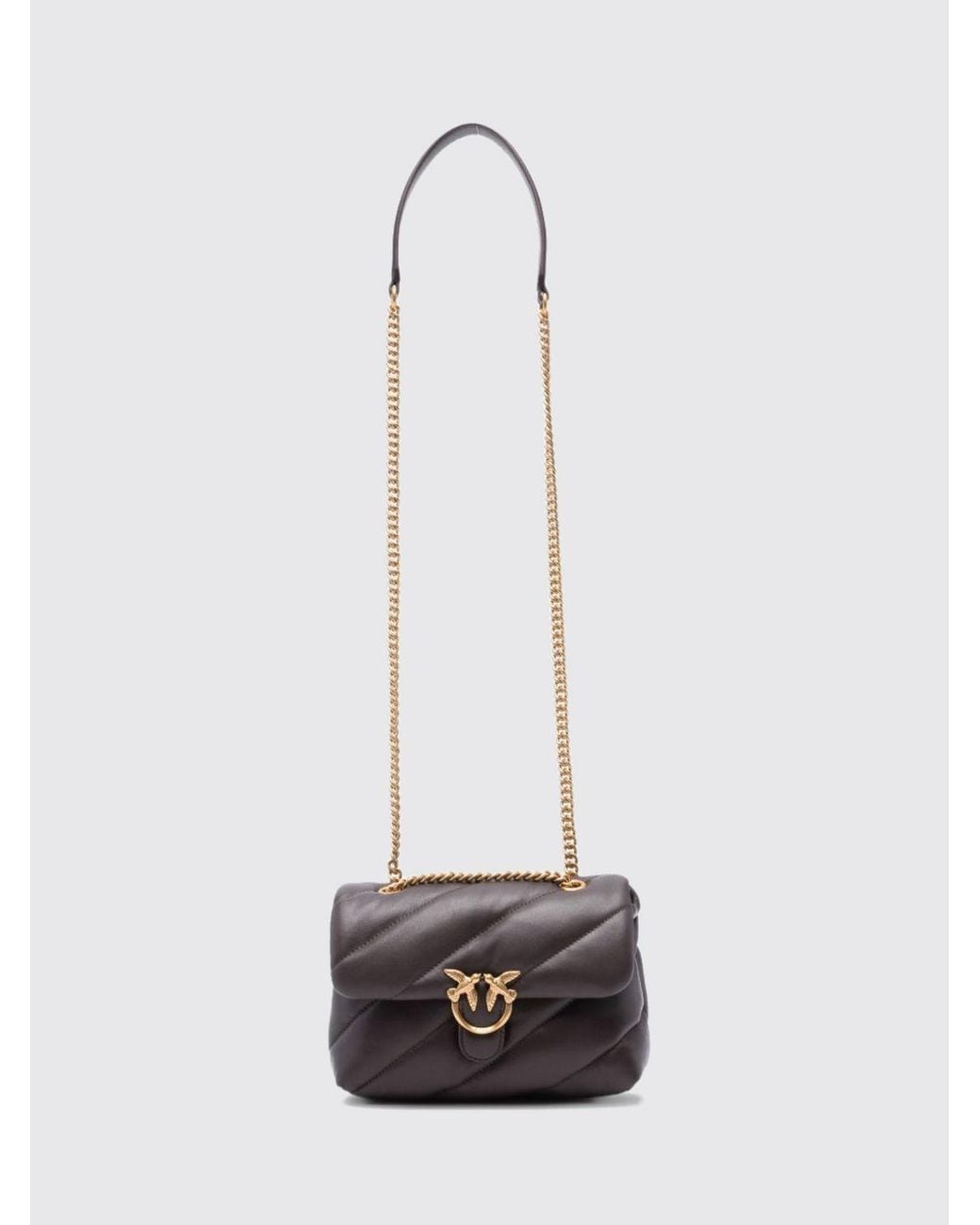 Pinko White Classic Love Bag Puff Matelassé Nappa Mini Shoulder Bag With Logo