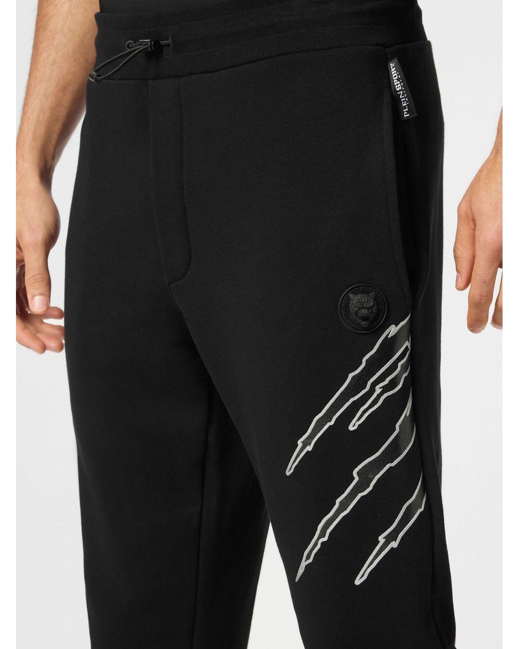 Philipp Plein Black Jersey Jogging Pants With Drawstring Waist And Printed Logo for men