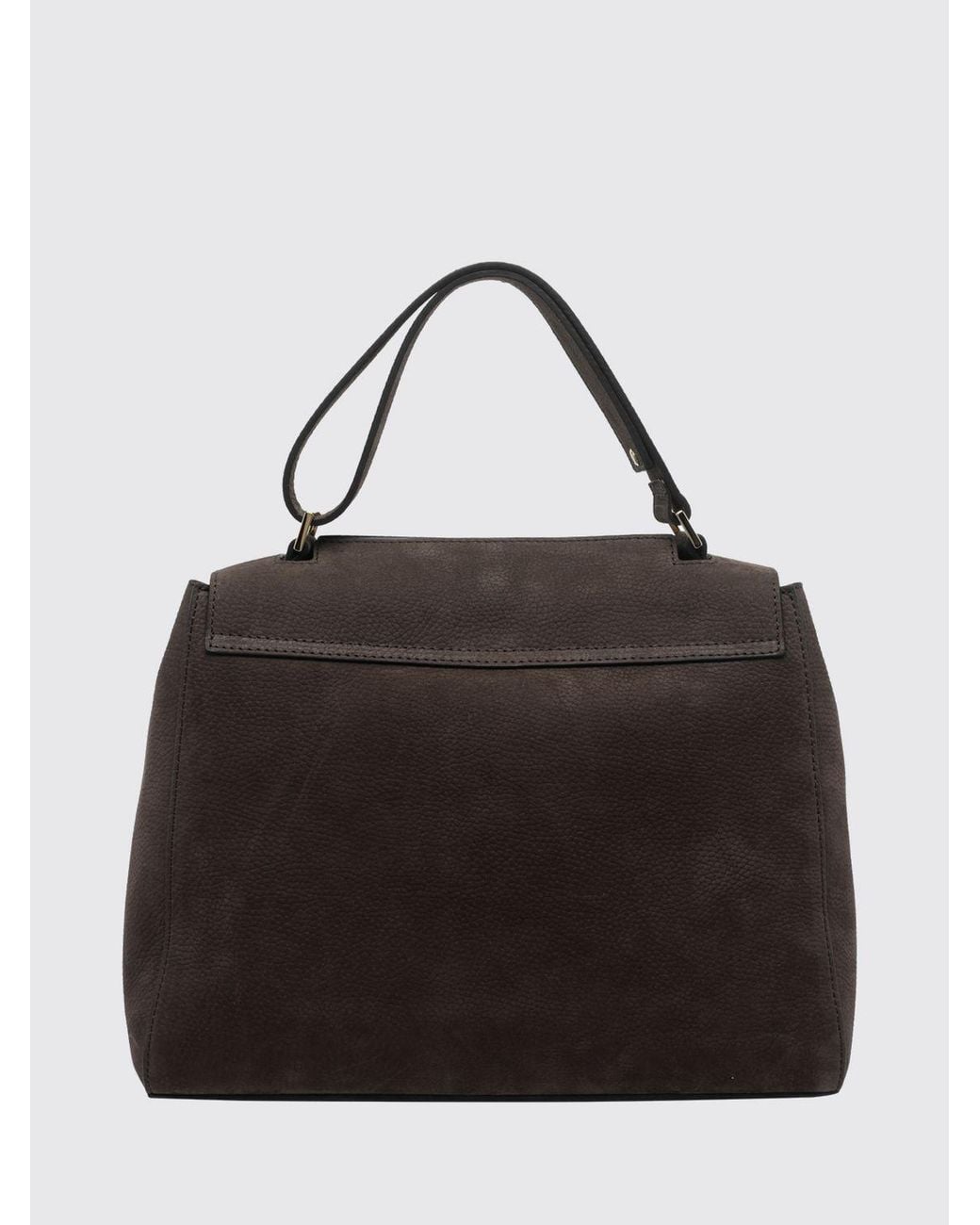 Orciani Black Sveva Hammered Leather Handbag With Adjustable Handle And Strap