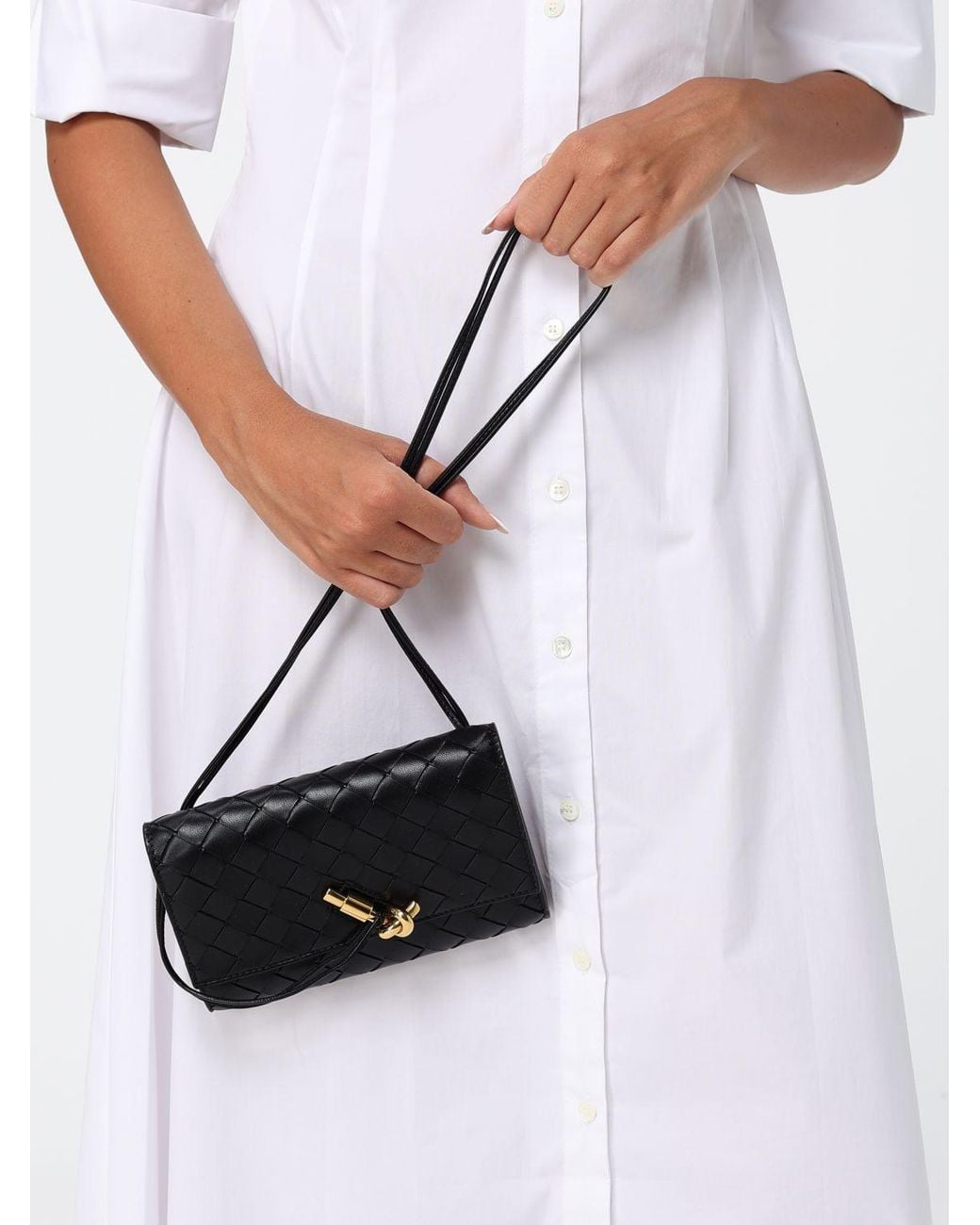 Bottega Veneta Black Andiamo Mini Handbag