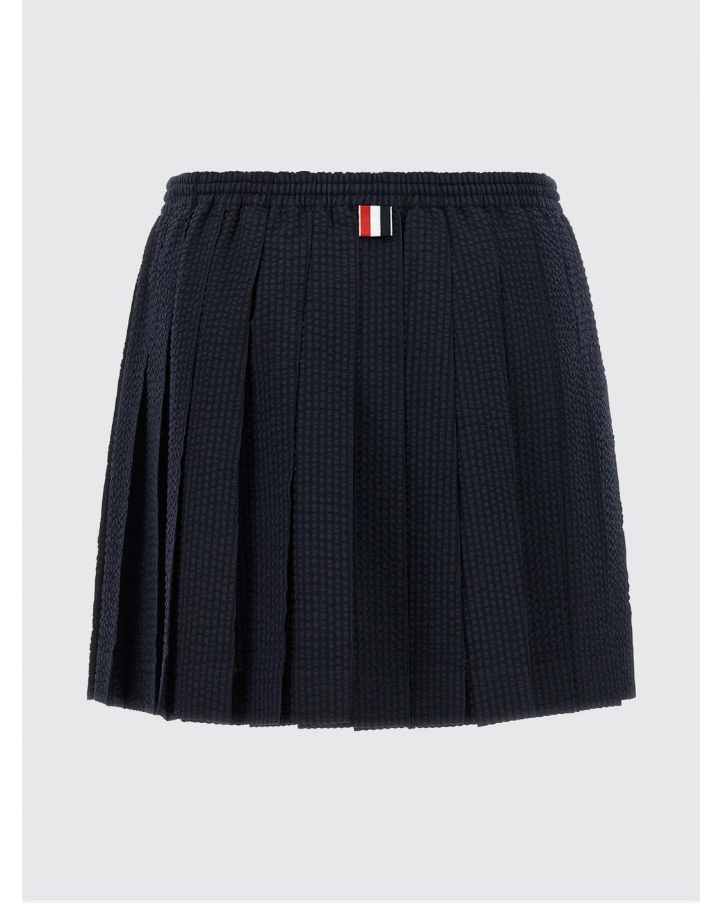 Thom Browne Blue Pleated Wool Skirt