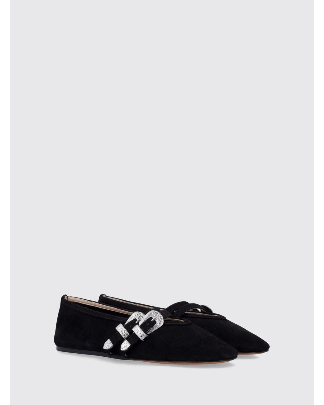 Le Monde Beryl White Suede Mary Jane Flats With Double Strap