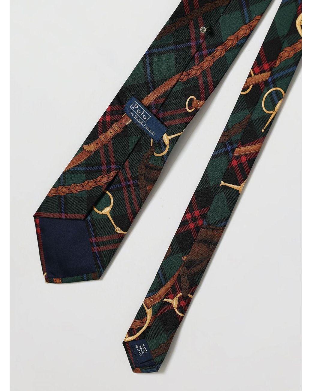 Polo Ralph Lauren White Tartan Plaid Silk Tie for men